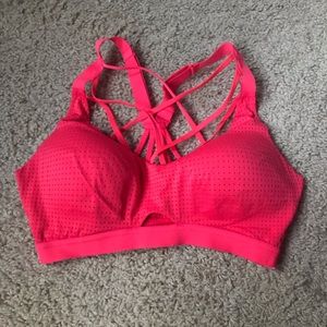 Red padded sports bra 34C
